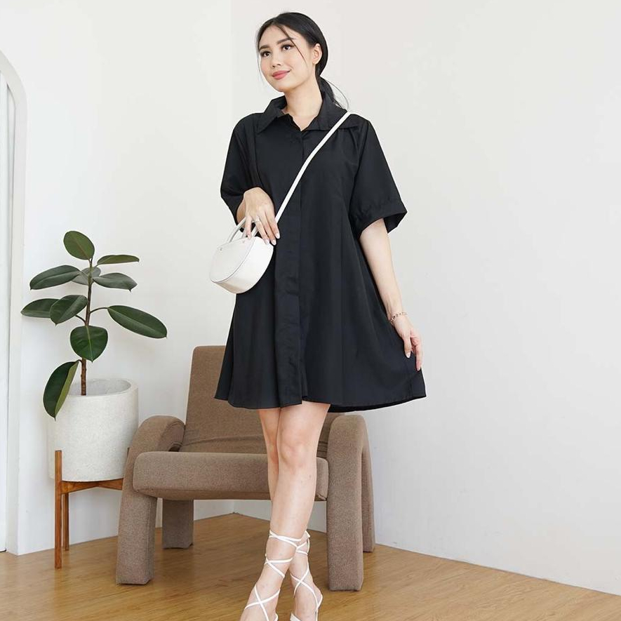 MAVA Eve Dress - Dress katun wanita - Dress casual - Baju wanita - Midi dress - Dress polos