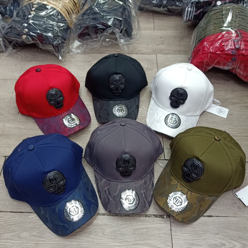 Topi Philipp Plein Logo Skull Topi Baseball Import