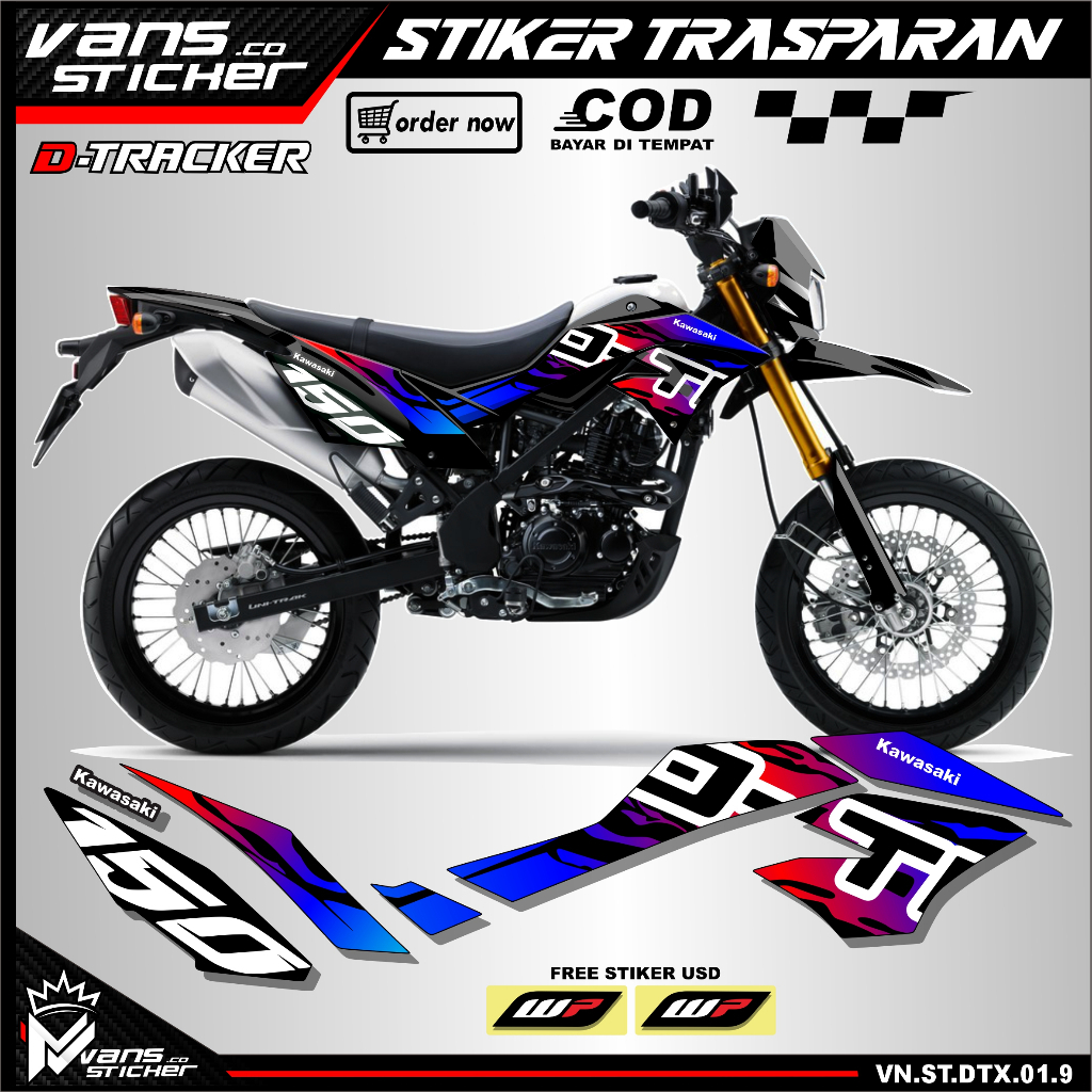 Sticker Striping Dtracker 150 SE - Stiker Motor Kawasaki D-Tracker all New DTracker MOTIF ORI