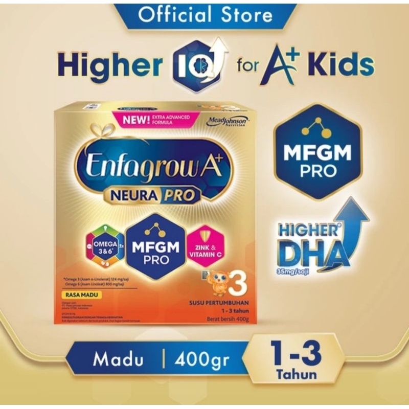 ENFAGROW 3 A+ MADU 400GR - SUSU FORMULA PERTUMBUHAN BALITA
