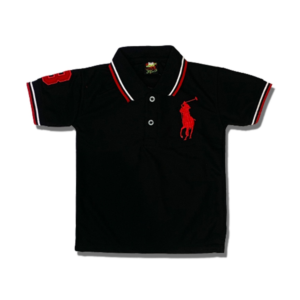 Baju kaos kerah polo logo anak laki - laki lengan pendek / atasan baju polo anak 1 -11 tahun motif b