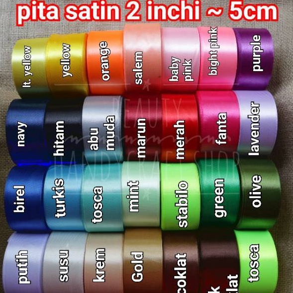 

Harga Spesial Belanja Tanpa Beban Pita Satin 5 cm 2 inchi per rol
