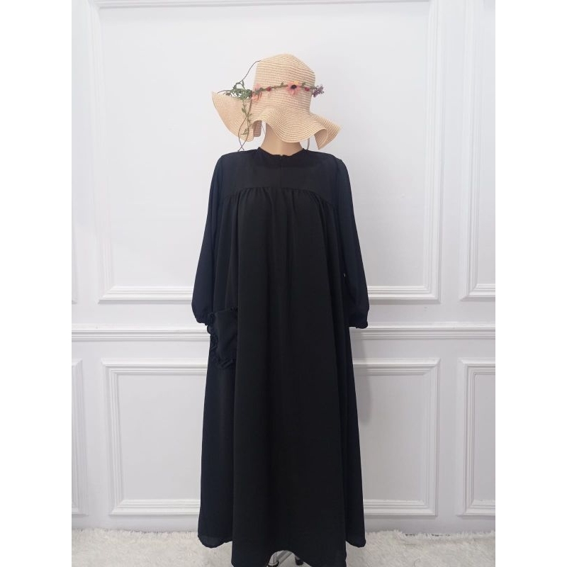 Gamis Hitam Anak Perempuan Remaja Tanggung 8 - 13 tahun