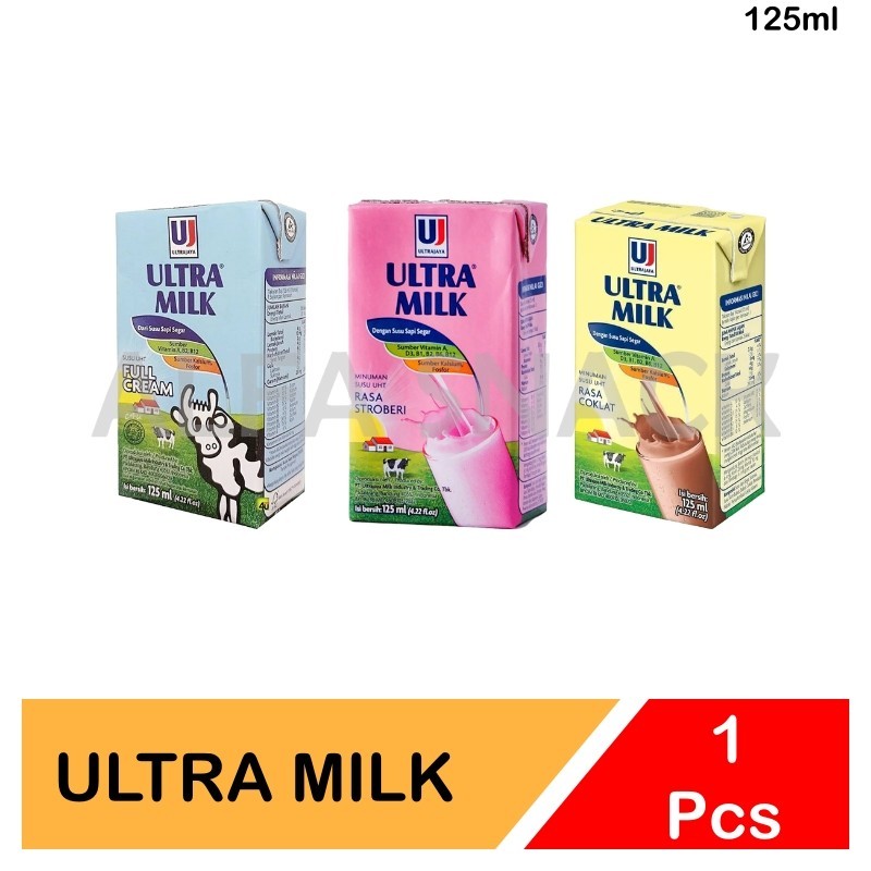 

Susu UHT Ultra Milk Cokelat StroberiFull Cream 125ml
