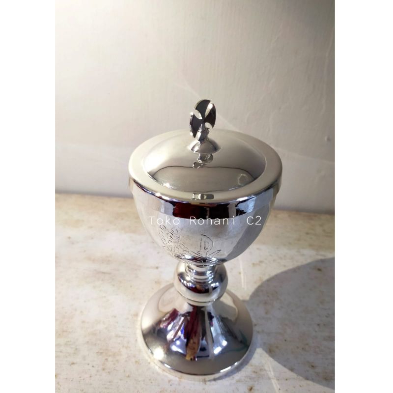 Cibori Lapis Perak O 8x13.5cm (6600) - Cibori - Piala - Piala Perjamuan - Cibori Silver - Sibori