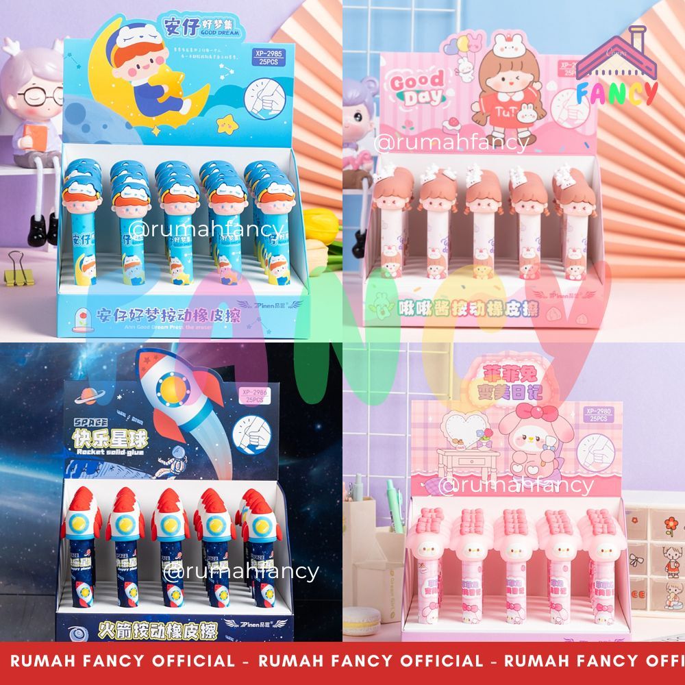 

[1 PCS] Penghapus Mekanik Kepala Boneka / Hapusan Lantu / Stip Karakter Unik Lucu / Penghapus Pensil Cetek / Karet Penghapus Mekanik Bentuk Unicorn Astronout Girl Boy Chicken Duck