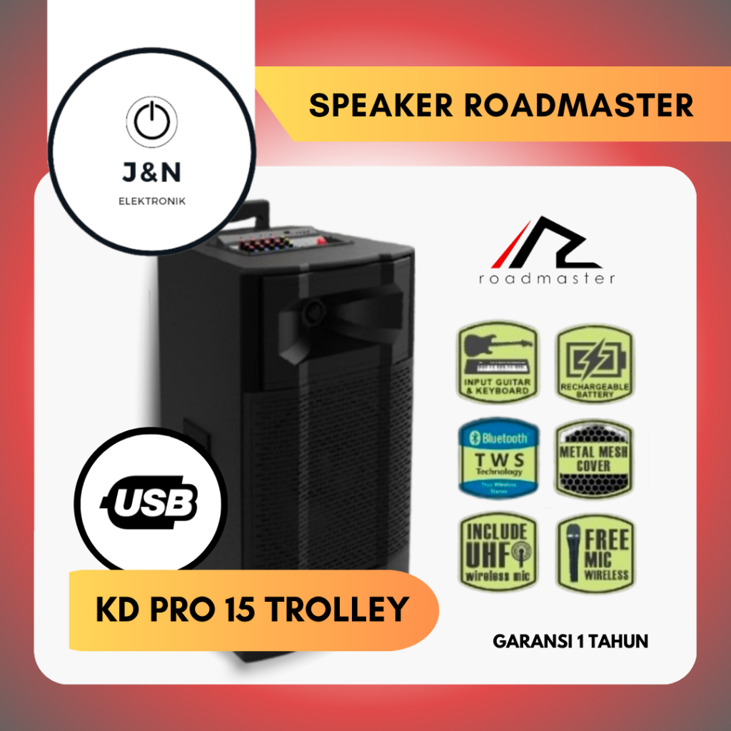 SPEAKER AKTIF ROADMASTER KD PRO 15 TROLLEY