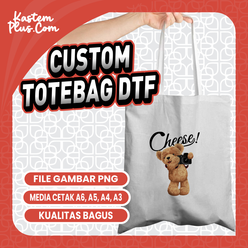 Custom Totebag DTF /Tas Tote Bag Custom | Goodie Bag Sablon Custom Satuan