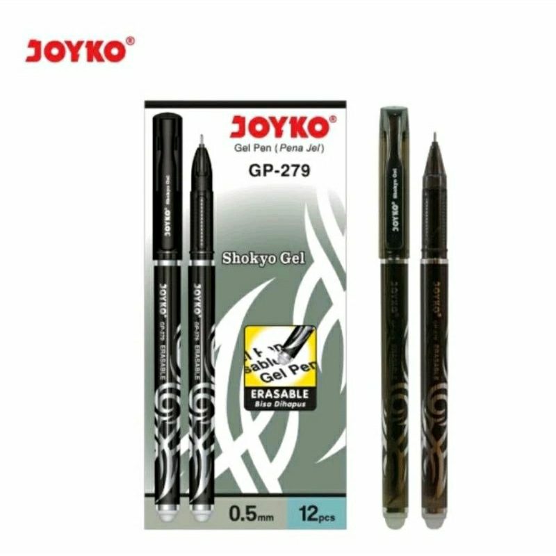 

Pulpen Gel Joyko GP-279 Shokyo Erasable / Penghapus 0,5mm (isi 12 pcs)