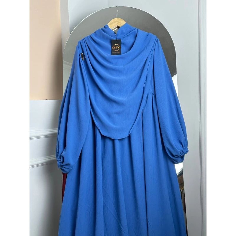 GAMIS CRINKLE SET HIJAB KEKINIAN VIRAL TERBARU-Denim
