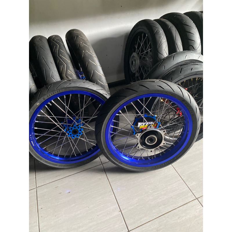RODA SUPERMOTO CRF BIRU MODEL HEREX 185 215