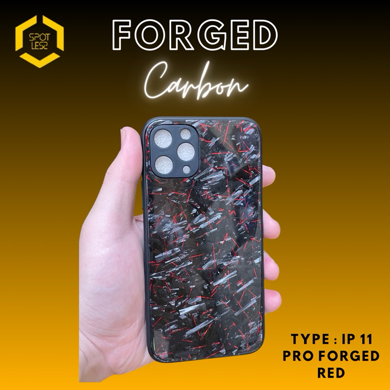 Case Iphone 11 Pro Red Metallic Forged Carbon