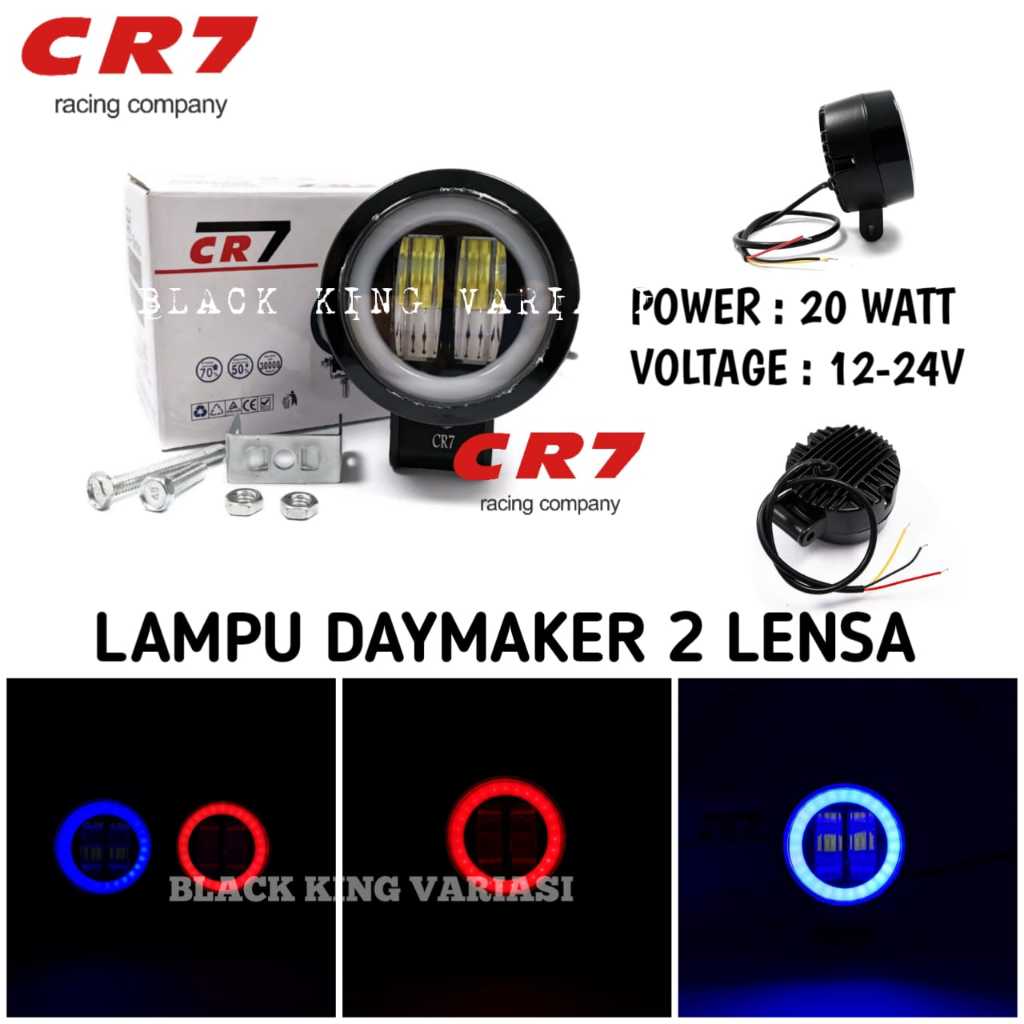Lampu Daymaker 2 Lensa Led Lampu Sorot LED 4D Lensa CWL 2 Model Bulat CR7 Lampu Sorot LED Cwl