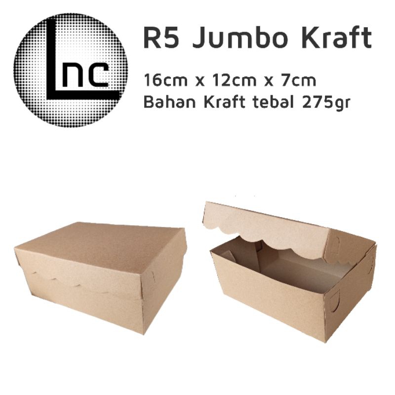 

Dus coklat kraft / Dus nasi / Dus kue / Dus kemasan / Dus ukuran 16x12x7 LNC
