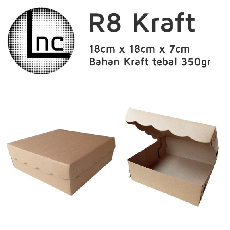 Dus coklat kraft / Dus nasi / Dus kue / Dus kemasan / ukuran 18x18x7 R8 LNC