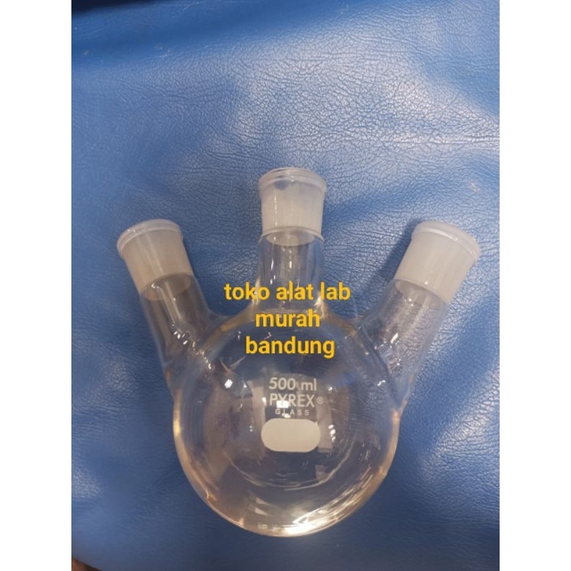 boiling 3 neck 500ml/labu bulat 3 leher 500ml pyrex