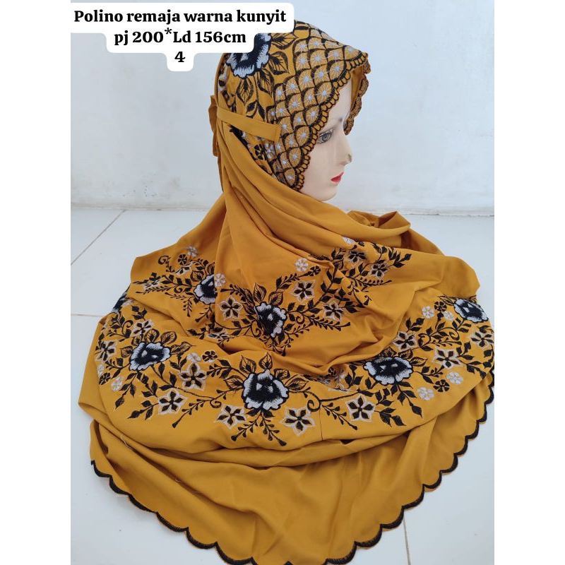 Mukena ANAK REMAJA terusan lajuran polino warna bordir motif terbaru bunga warna warni cantik