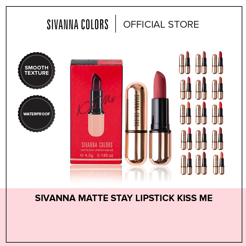 BUY 1 GET 1 Lipstick Sivanna | Matte stay Lipstick Kiss Me - HF688 | Makeup Bibir | Lipstik | Super 