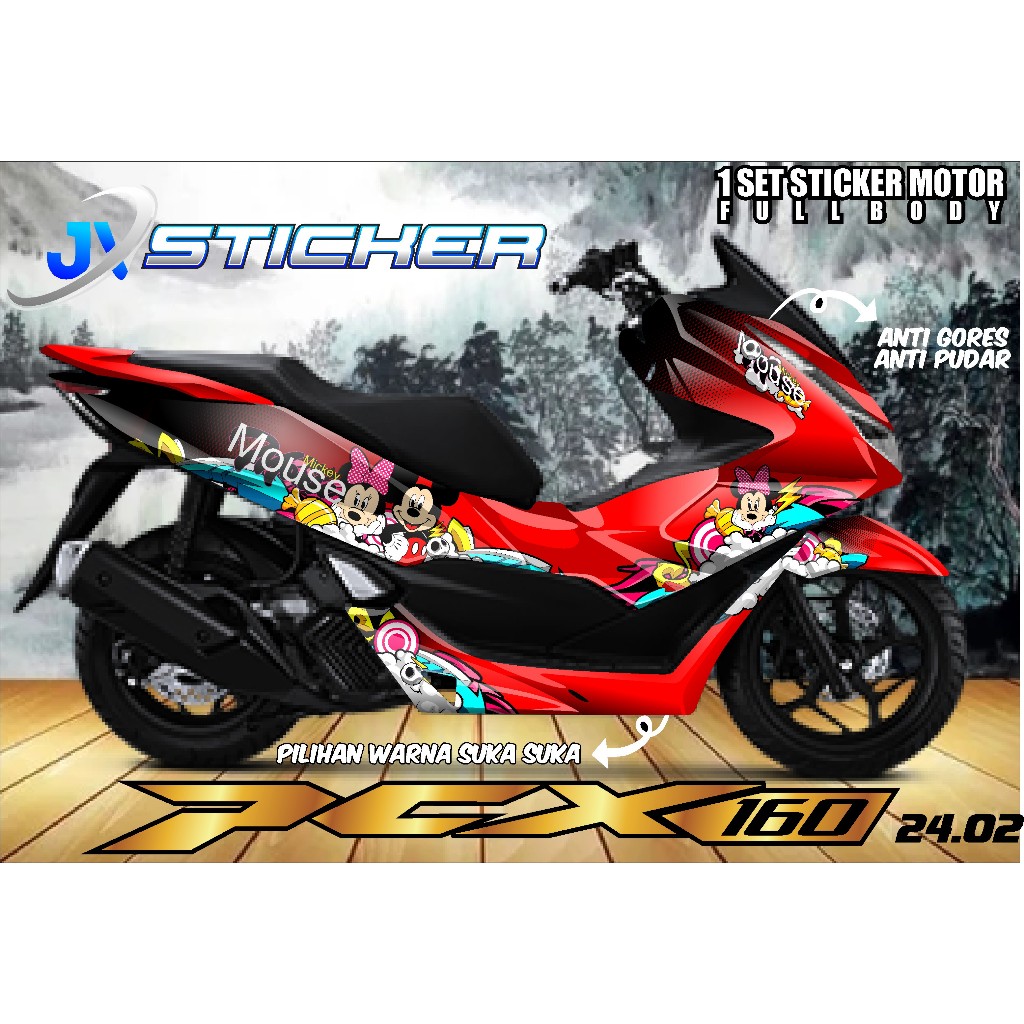 DEKAL STIKER PCX 160 TERBARU FULL DOBY STICKER PCX 2023 AKSESORIS PCX 160 STRIPING PCX 160 STIKER PC