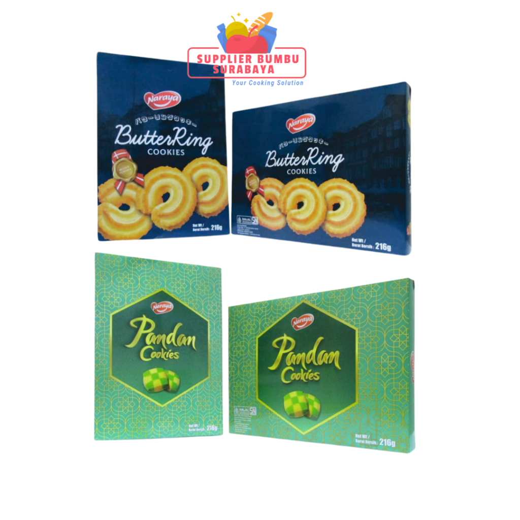 

Naraya Butter Ring Pandan Cookies Hampers Lebaran 216g