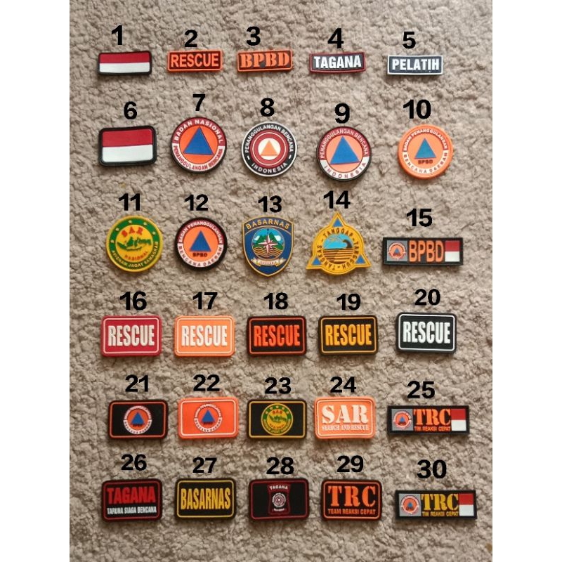 Logo rubber patch sar/bpbd/tagana/rescue/basarnas