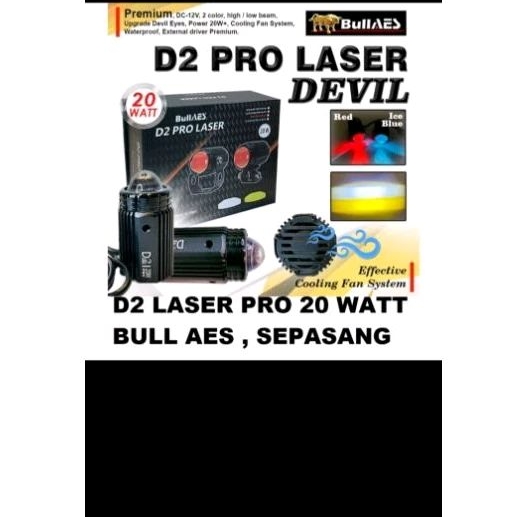 lampu tembak laser d2 pro 20watt aes devil merah