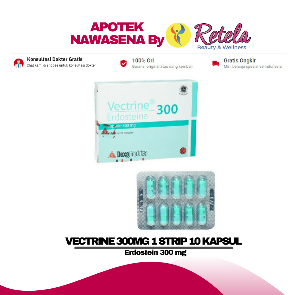 VECTRINE 300MG 1 STRIP 10 KAPSUL ( Erdostein 300 mg )