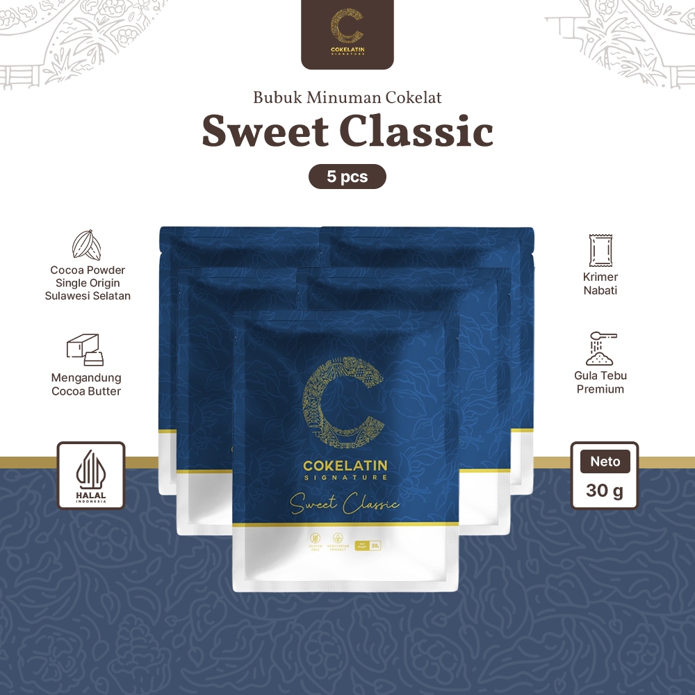 

Cokelatin Signature - Minuman Seduh Coklat Bubuk - Sweet Classic - Isi 5 Sachet 30gr