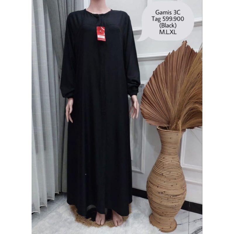 Gamis 3C Boutique original full kancing polos