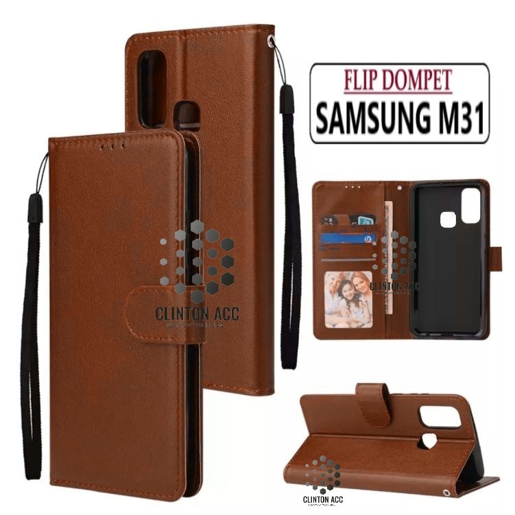 CASE HP SAMSUNG M31 FLIP WALLET LEATHER DOMPET KULIT SOFTCASE PREMIUM FLIP COVER SARUNG BUKA TUTUP F