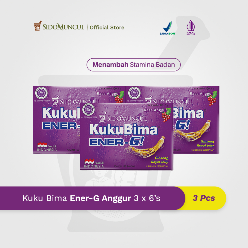 

Kuku Bima Ener-G Anggur 3x6's - Minuman Berenergi Penambah Stamina