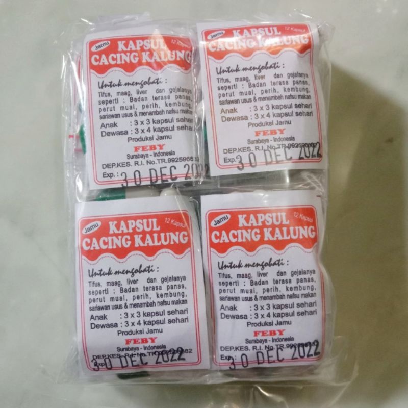 

Kapsul Cacing Kalung 1 Pack (20 Bungkus)