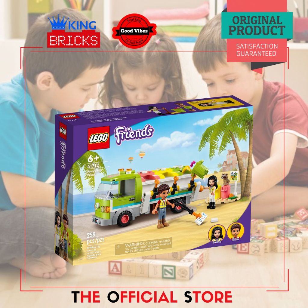 LEGO Original FRIENDS 41712 Recycling Truck - Mainan Anak Perempuan Cewek Mobil Sampah