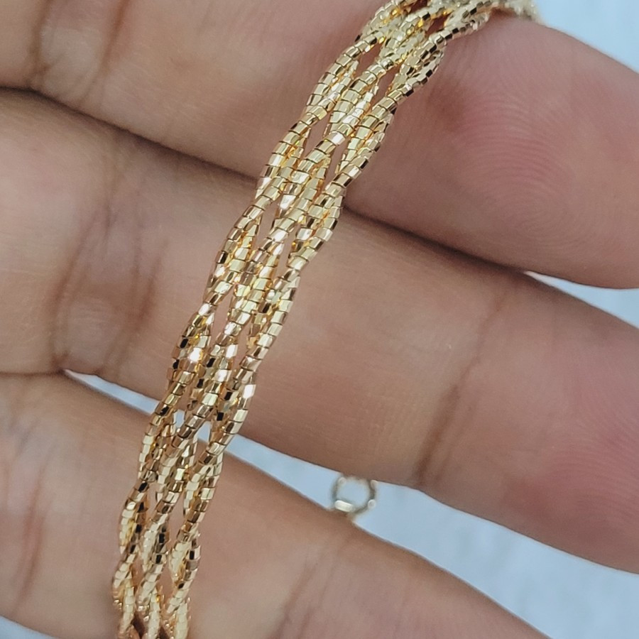 gelang model pro italy 3 tumpuk variasi emas 70% 700 70 % 16k