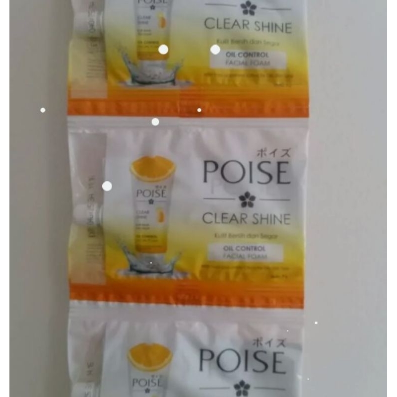 PROMO POISE FACIAL FOAM CLEAR SHINE 12SACHET 9 GR-POISE SABUN MUKA KUNING