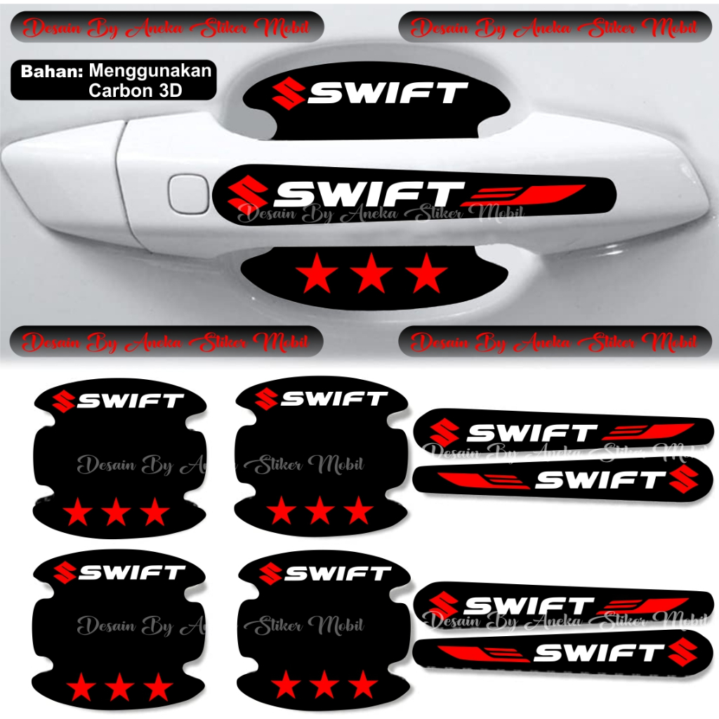 8 Pcs Stiker Pelindung Gagang Pintu Mobil Suzuki Stiker Handle Suzuki Swift