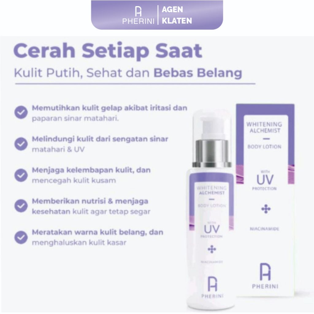 NEW Pherini Whitening Body Lotion Alchemist With UV Protection Niacinamide 130 ml