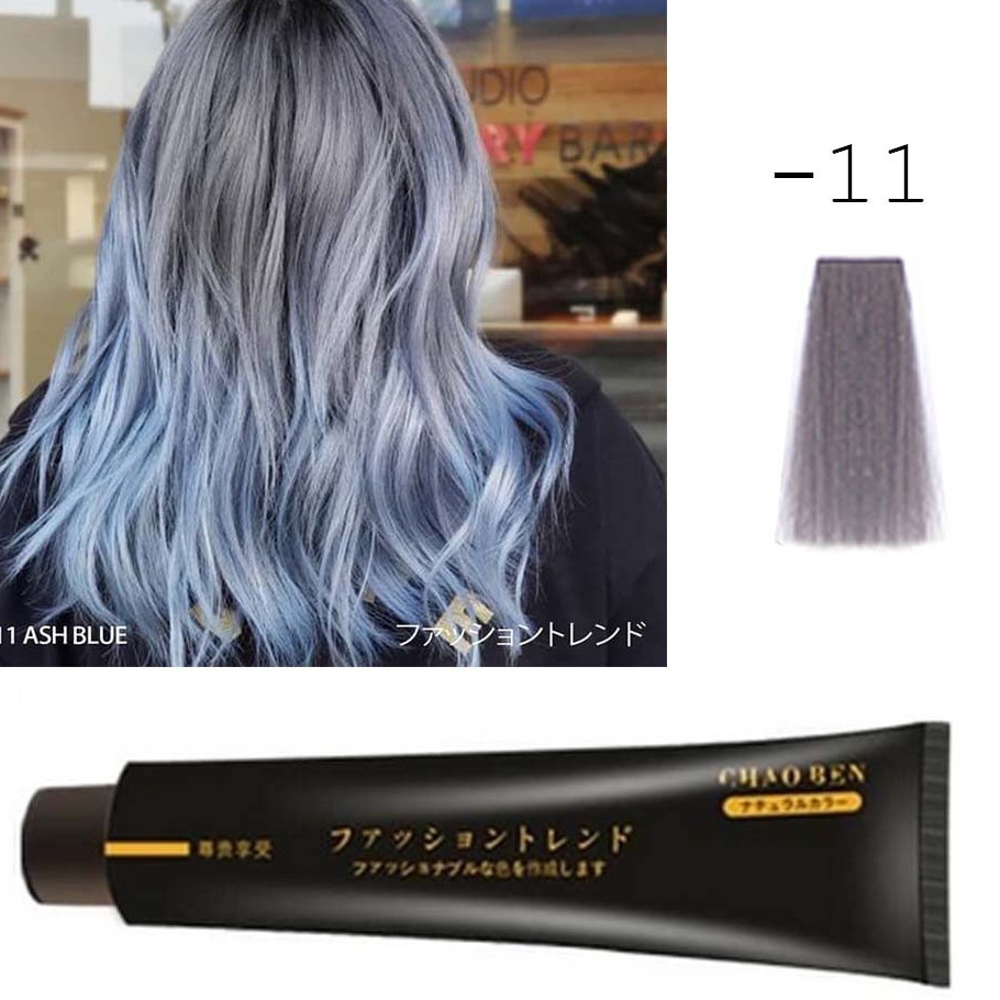 Dijamin Ori CHAOBEN 11 ASH BLUE GRAY Hair Color Cream Cat Rambut Abu Biru