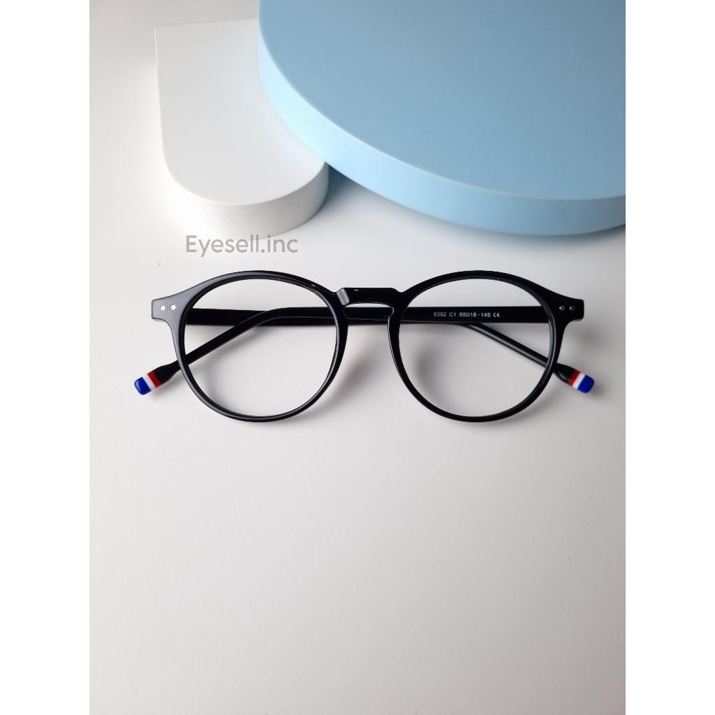 Frame kacamata ENZO kacamata semi bulat cowok cewek bisa pasang lensa normal/minus