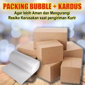 

PACKING BUBBLE + KARDUS UNTUK KEAMANAN EXTRA