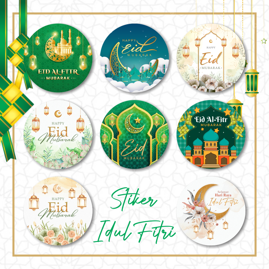 

Stiker Label (5cm) 50 pcs / Stiker Idul Fitri EID MUBARAK / Stiker Toples Kue Kering Stiker Lebaran