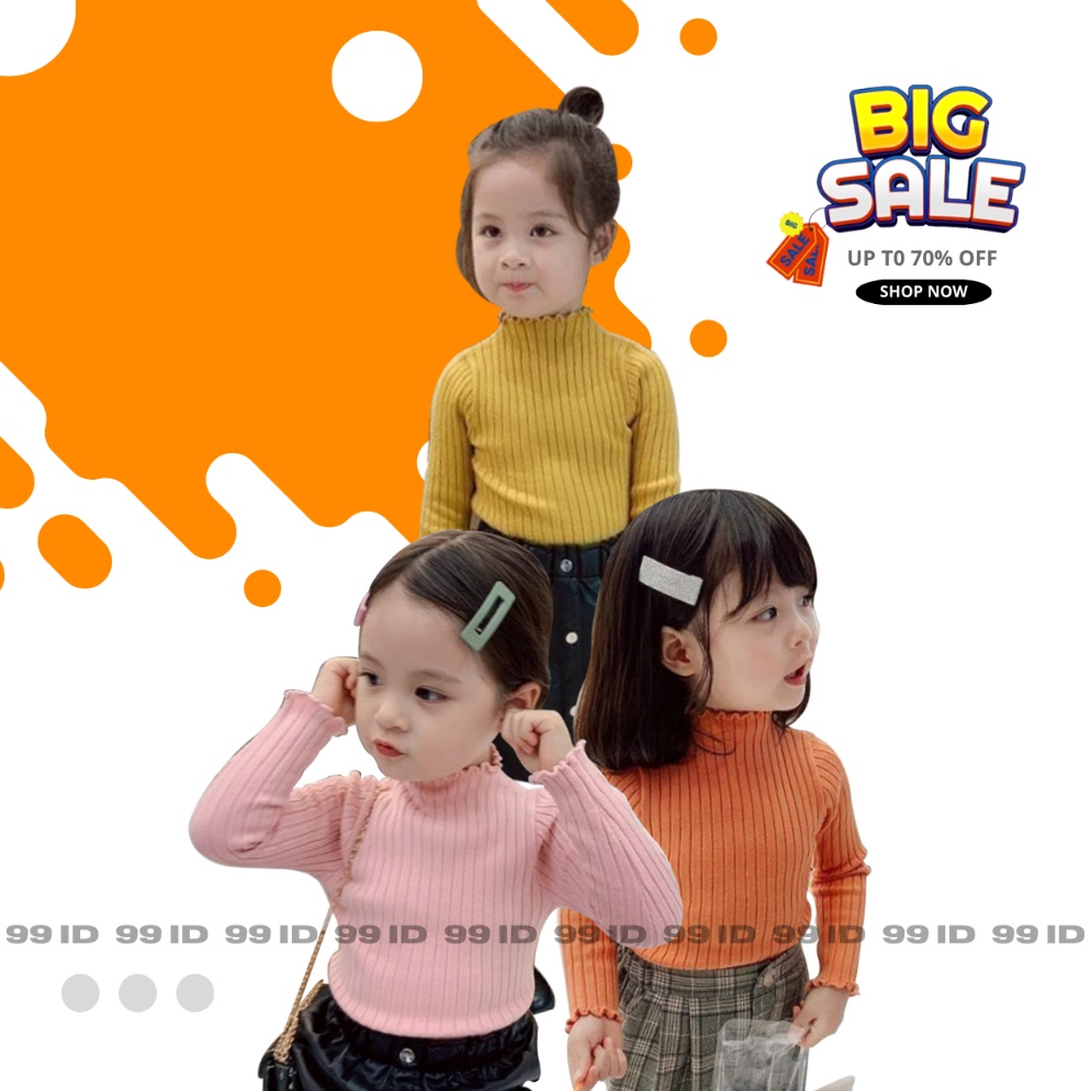 Yuk di order KodebB5n Baju Rajut Anak Perempuan Lengan Panjang Gaya Korea Fashion style usia 35 tahu