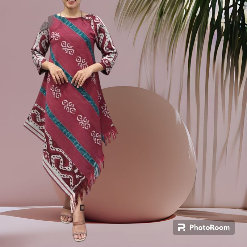 Promo Dress Tenun asli Jepara Model Panjang..