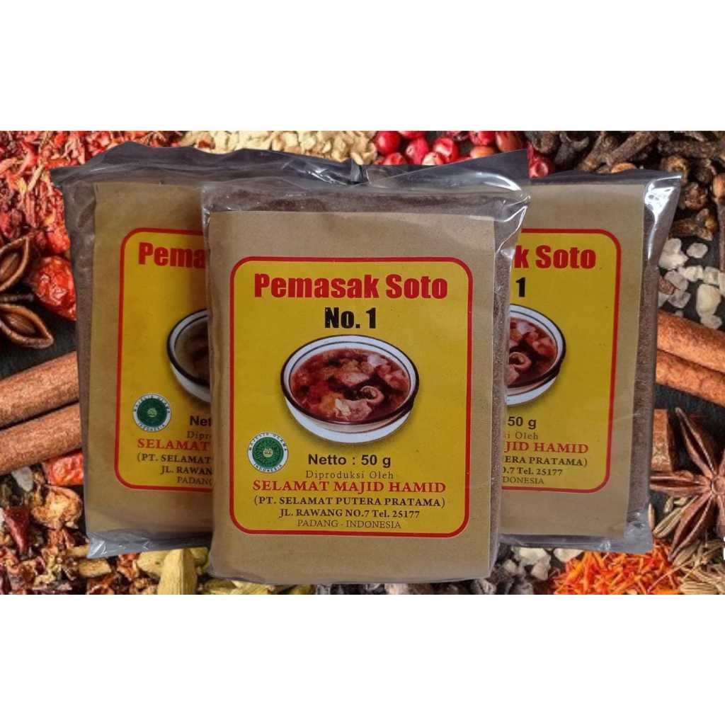 

PEMASAK SOTO No 1 SELAMAT MAJID HAMID 50 gram ( 1 PACK = 20 PCS)