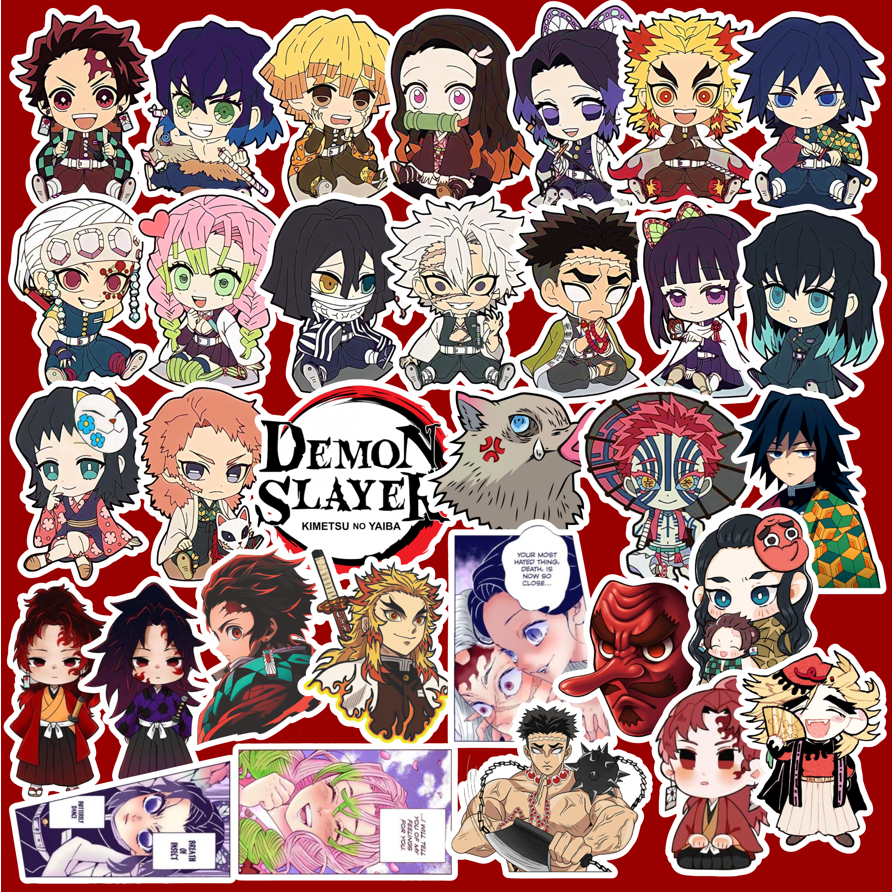 

Stiker Pack Anime Demon Slayer Kimetsu no Yaiba Keren Aesthetic HP Laptop Tab Notebook (32 pcs)