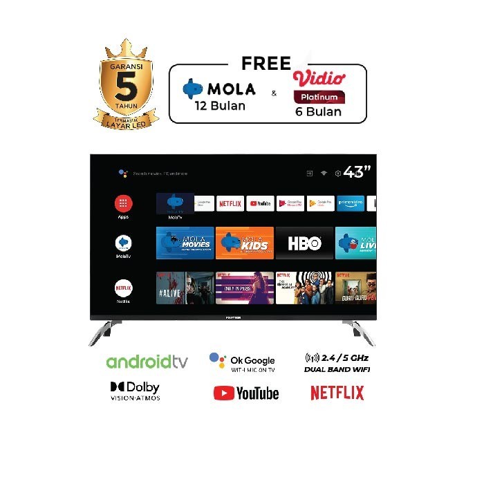 TV LED Polytron 43AG9953 Full HD TV Android