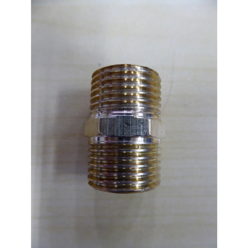 Double Nepel 1/2" Drat Luar Full Kuningan