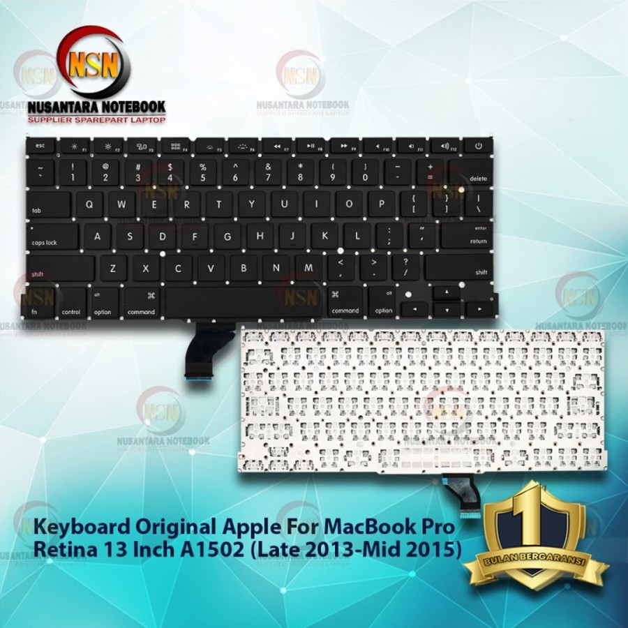 KEYBOARD FOR MACBOOK PRO 13" RETINA A1502 I ( LATE 2013-MID2015 )