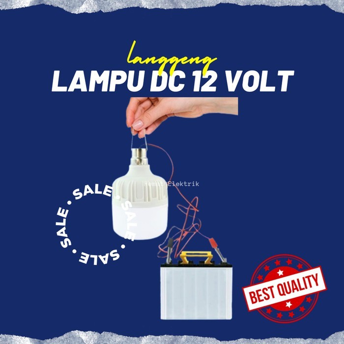 Lampu LED DC Sambung Aki Baterai 12 volt 10 15 20 Watt Langgeng Cahaya Putih Super Terang