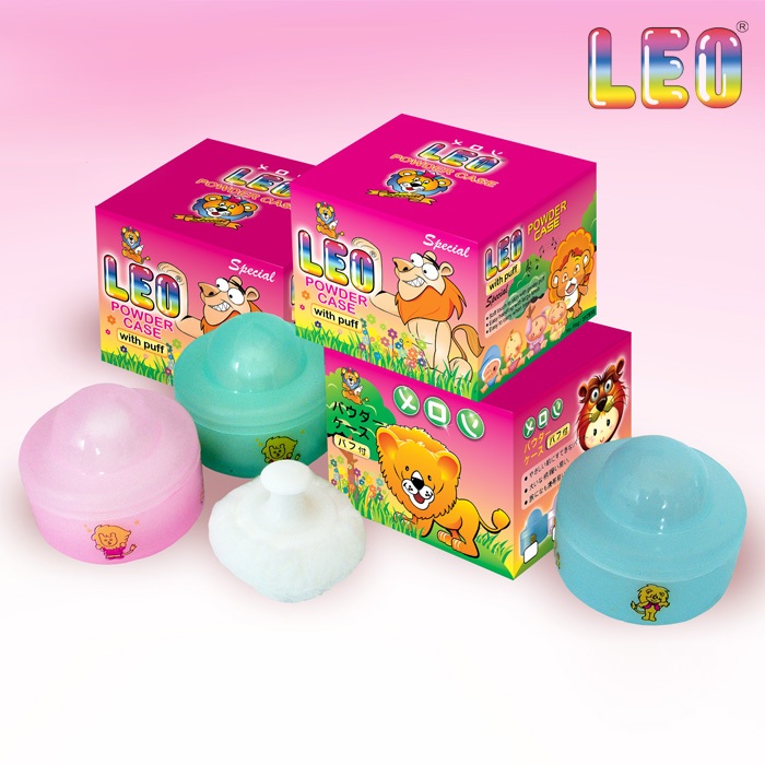 LEO POWDER CASE WITH PUFF RANDOM COLOR